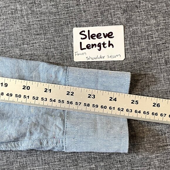 Naked & Famous Denim Japanese Cotton Button Down Shirt - Men's Size M - Blue - Picture 8 of 10